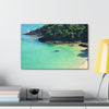 Best Beaches & Islands - Canvas Stretched, 0.75" in 6 sizes - Oceanic coast in Brazil to enjoy the beaches and the mountains - US Print