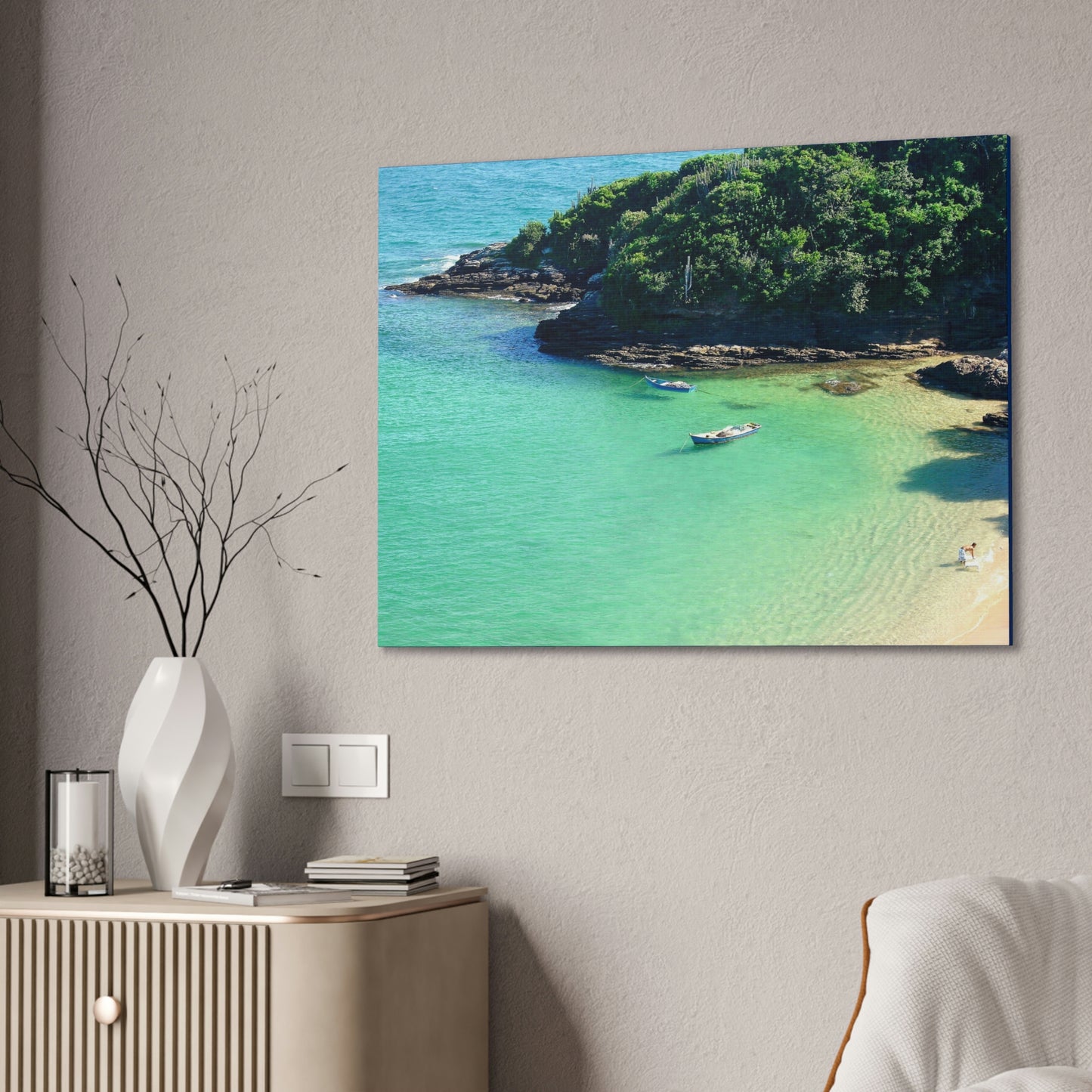 Best Beaches & Islands - Canvas Stretched, 0.75" in 6 sizes - Oceanic coast in Brazil to enjoy the beaches and the mountains - US Print