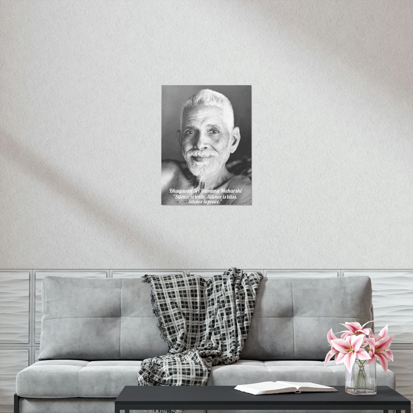 Premium Matte vertical posters - US MADE - Bhagavan Sri Ramana Maharshi - Indian Sage - "Silence is truth. Silence is bliss. Silence is peace."