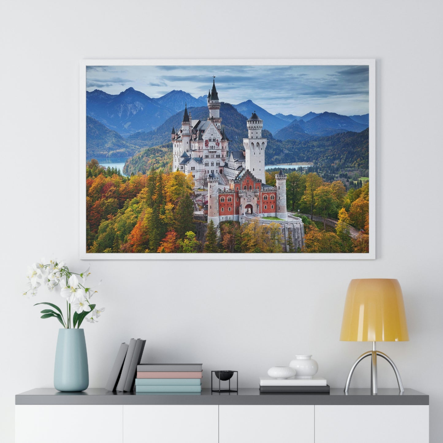 Premium Framed Horizontal Poster - Printed in LATVIA - Neuschwanstein Castle, Germany - EUROPE