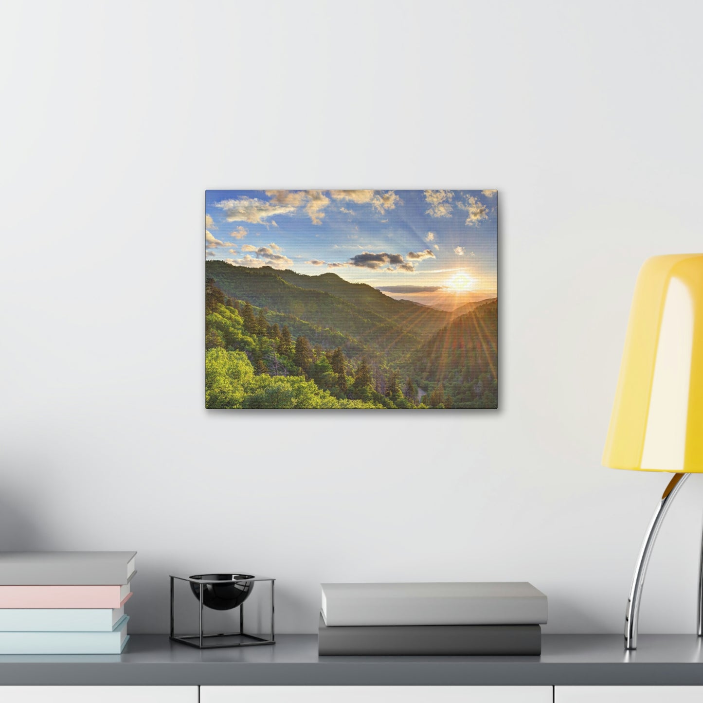 Canvas Gallery Wraps -  Newfound Gap rays of a Holy day -  in Smoky Mountain National Park in Summer in  Mountain National Park (SMNP) USA