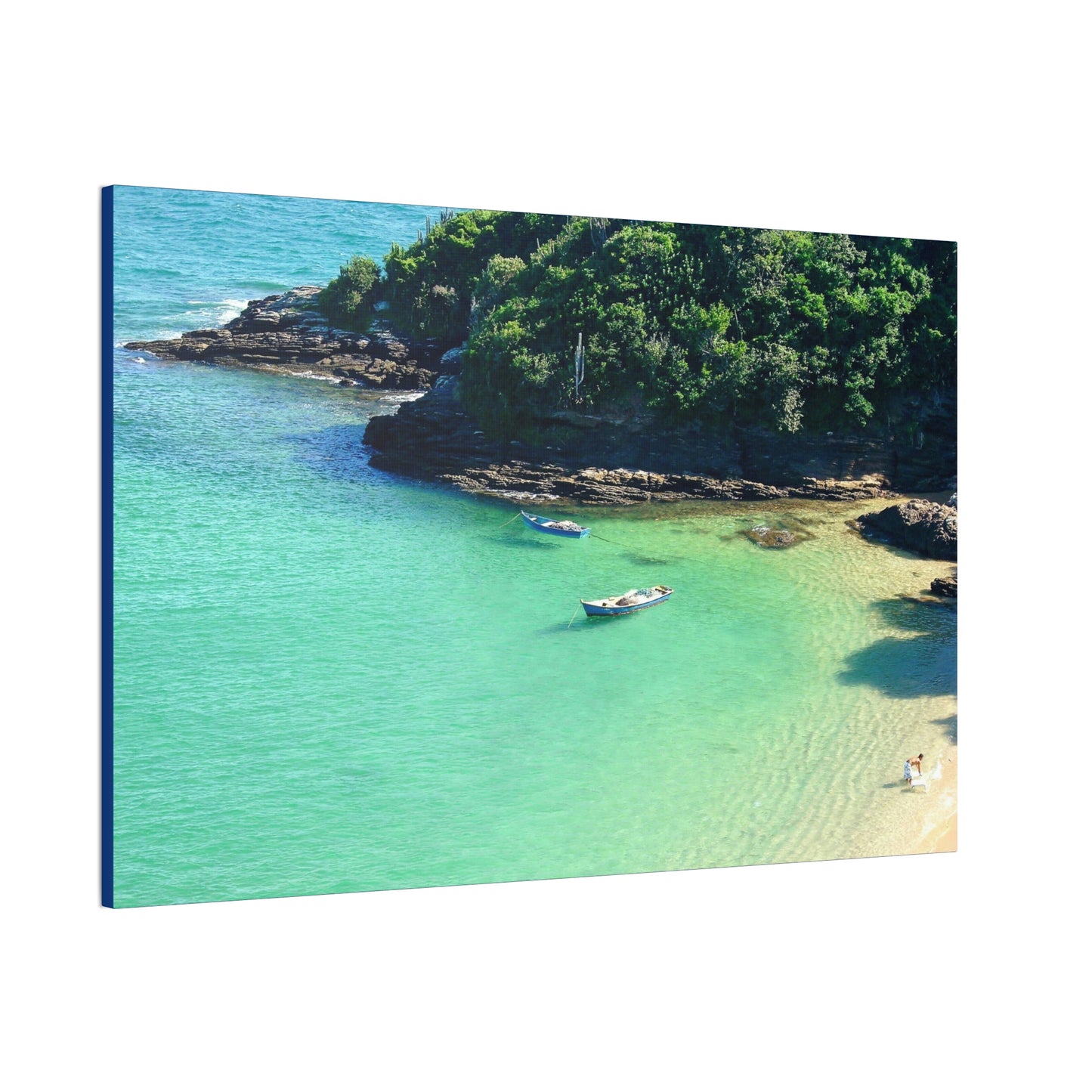 Best Beaches & Islands - Canvas Stretched, 0.75" in 6 sizes - Oceanic coast in Brazil to enjoy the beaches and the mountains - US Print