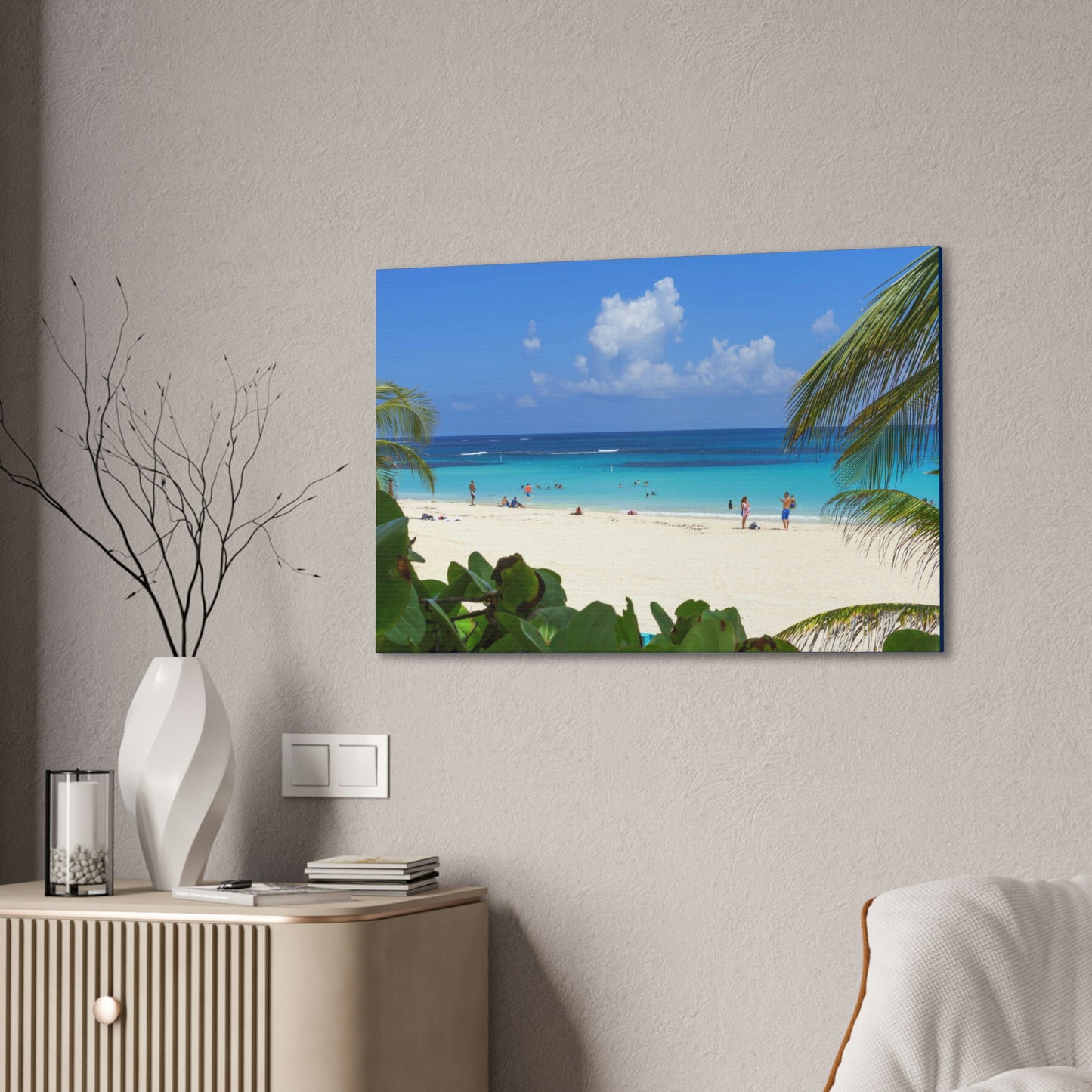 Best Beaches & Islands - Canvas Stretched, 0.75" in 6 sizes - Flamenco Beach on the Puerto Rican Island of Culebra - a top-rated beach in the world - US Print