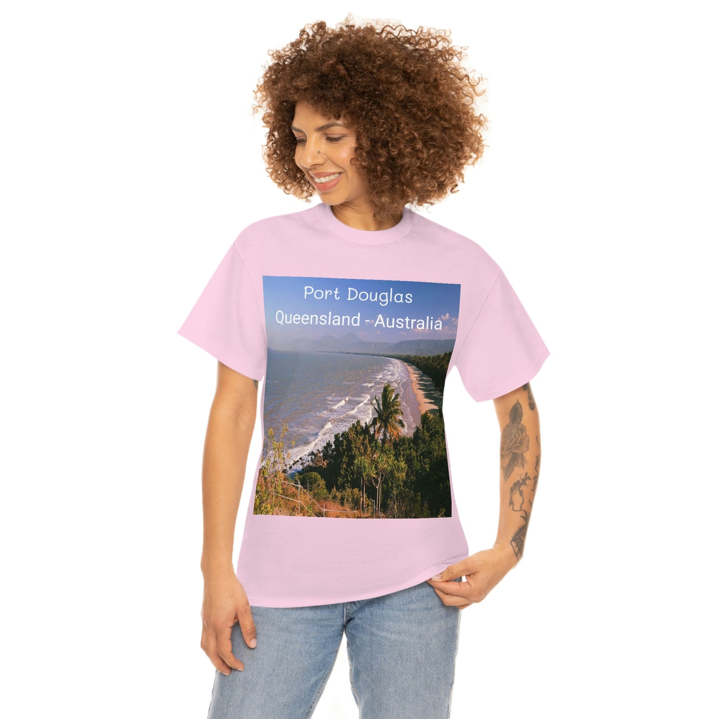 AU-PRINT UNISEX GILDAN 5000 - Heavy Cotton Tee - Douglas Port 4-mile Beach - Australia - Printed in AU by The Print Bar