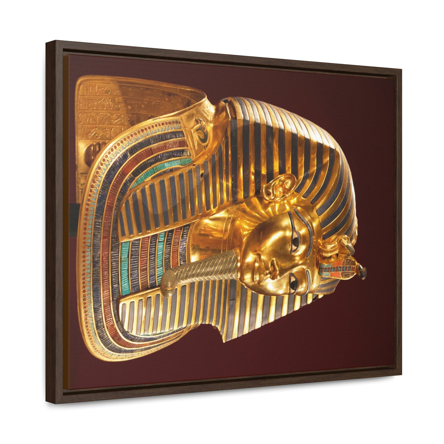 Horizontal Framed Premium Gallery Wrap Canvas -  Mask of Tutankhamen Mummy - Egypt - Ancient religions