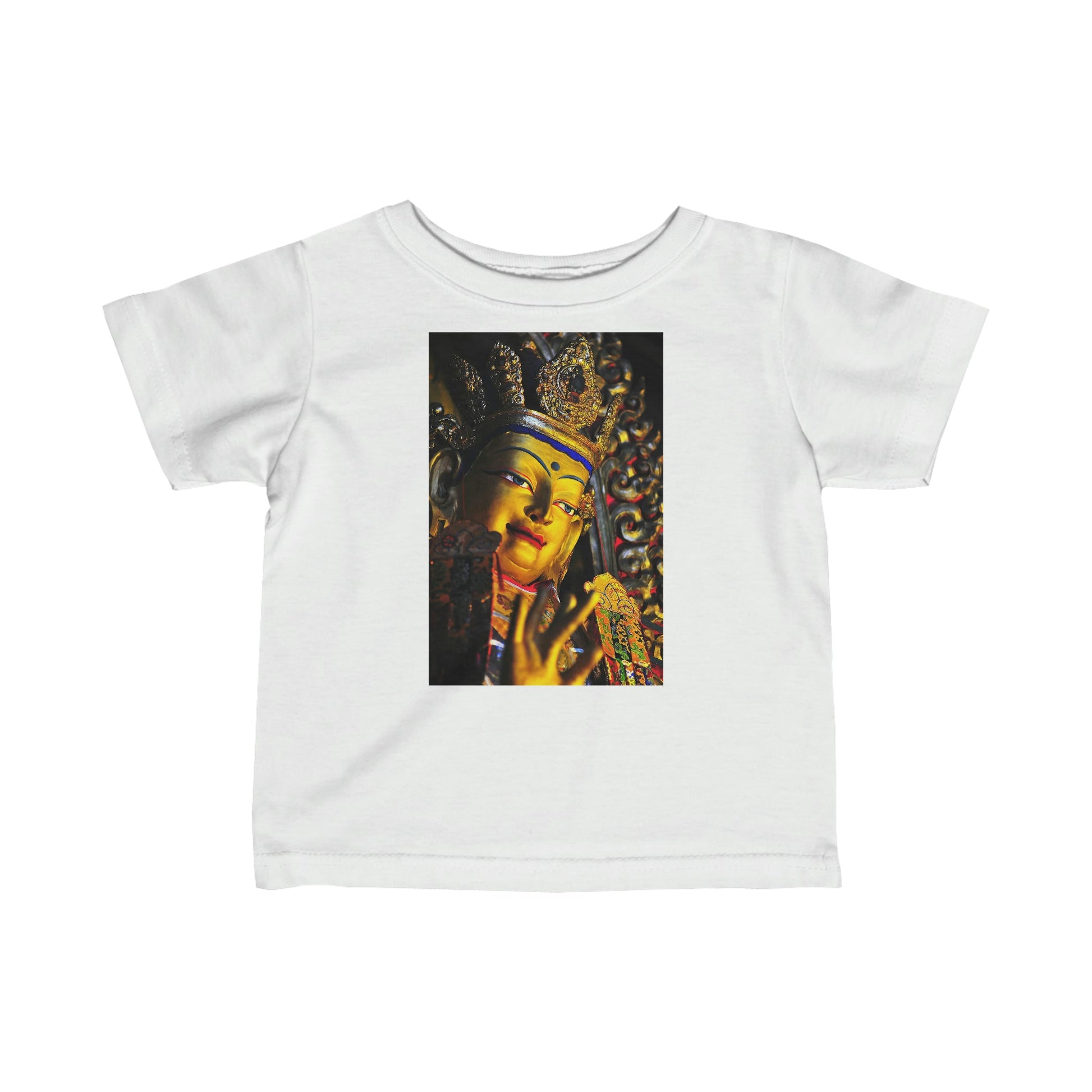 😇 A Steal for $16.99 - UK Print - Infant Fine Cotton Jersey Tee - Tibetan Buddha Blessings/Thai Buddhist Children monks - Green Forest Home