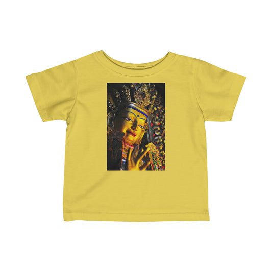 😇 A Steal for $16.99 - UK Print - Infant Fine Cotton Jersey Tee - Tibetan Buddha Blessings/Thai Buddhist Children monks - Green Forest Home