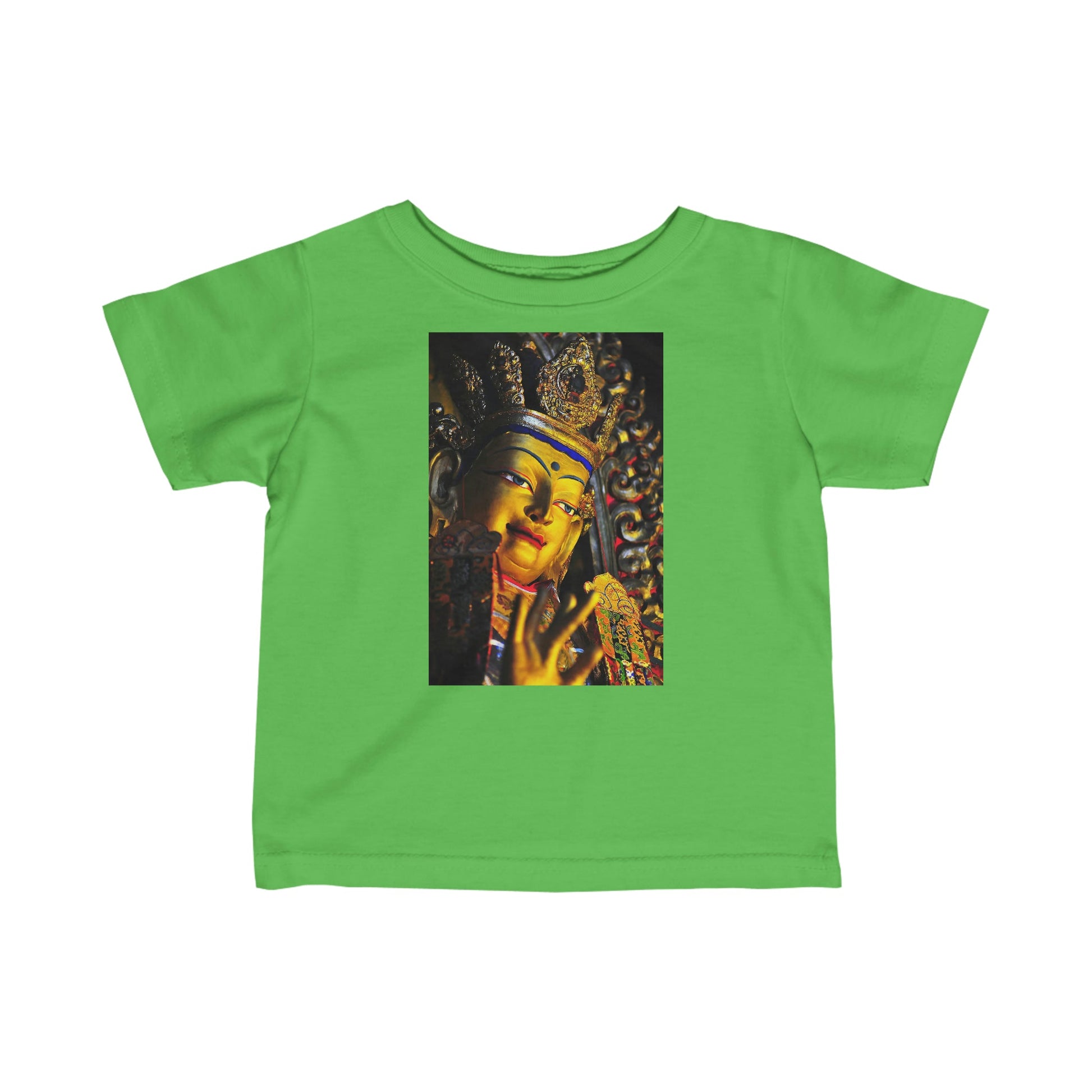 😇 A Steal for $16.99 - UK Print - Infant Fine Cotton Jersey Tee - Tibetan Buddha Blessings/Thai Buddhist Children monks - Green Forest Home