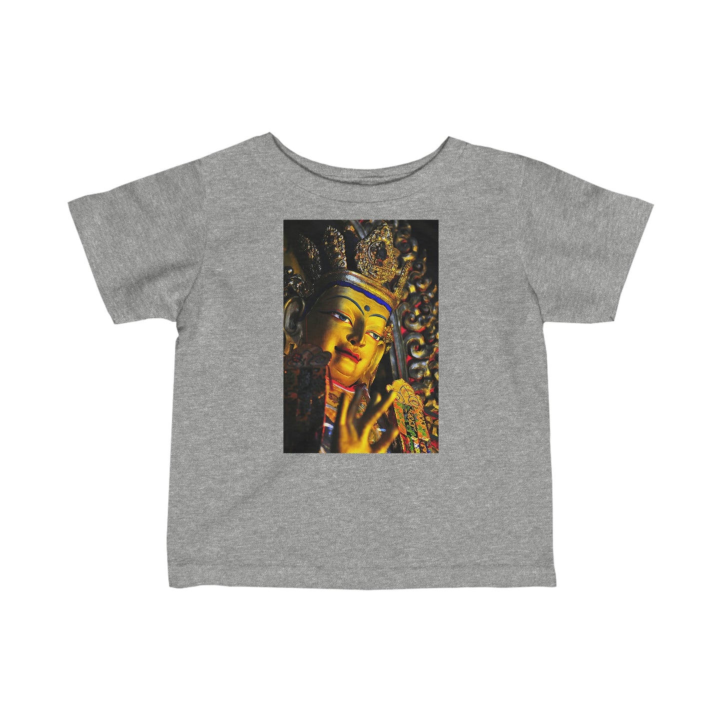 😇 A Steal for $16.99 - UK Print - Infant Fine Cotton Jersey Tee - Tibetan Buddha Blessings/Thai Buddhist Children monks - Green Forest Home