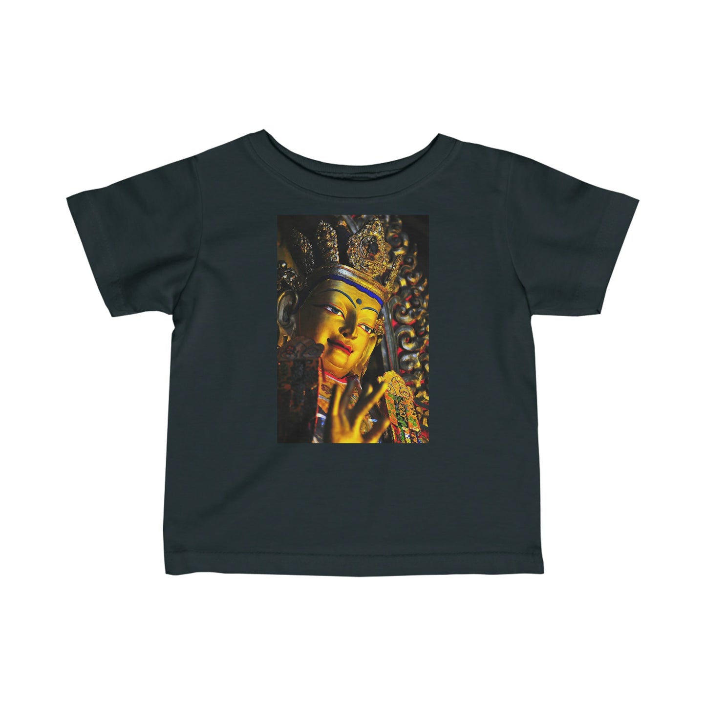 😇 A Steal for $16.99 - UK Print - Infant Fine Cotton Jersey Tee - Tibetan Buddha Blessings/Thai Buddhist Children monks - Green Forest Home