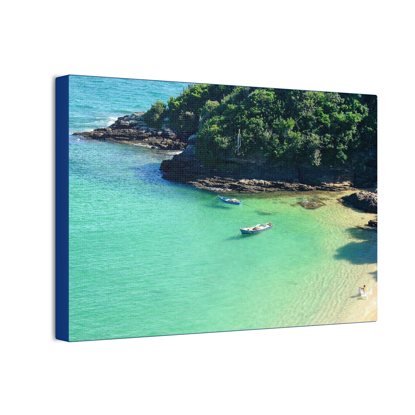 Best Beaches & Islands - Canvas Stretched, 0.75" in 6 sizes - Oceanic coast in Brazil to enjoy the beaches and the mountains - US Print