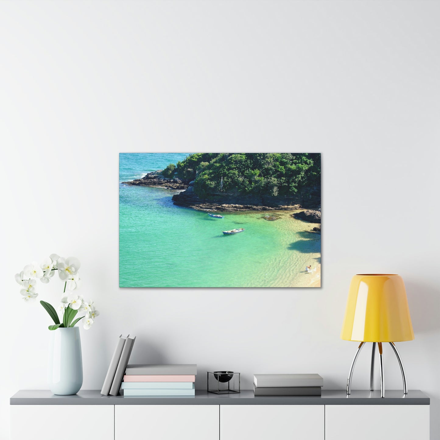 Best Beaches & Islands - Canvas Stretched, 0.75" in 6 sizes - Oceanic coast in Brazil to enjoy the beaches and the mountains - US Print