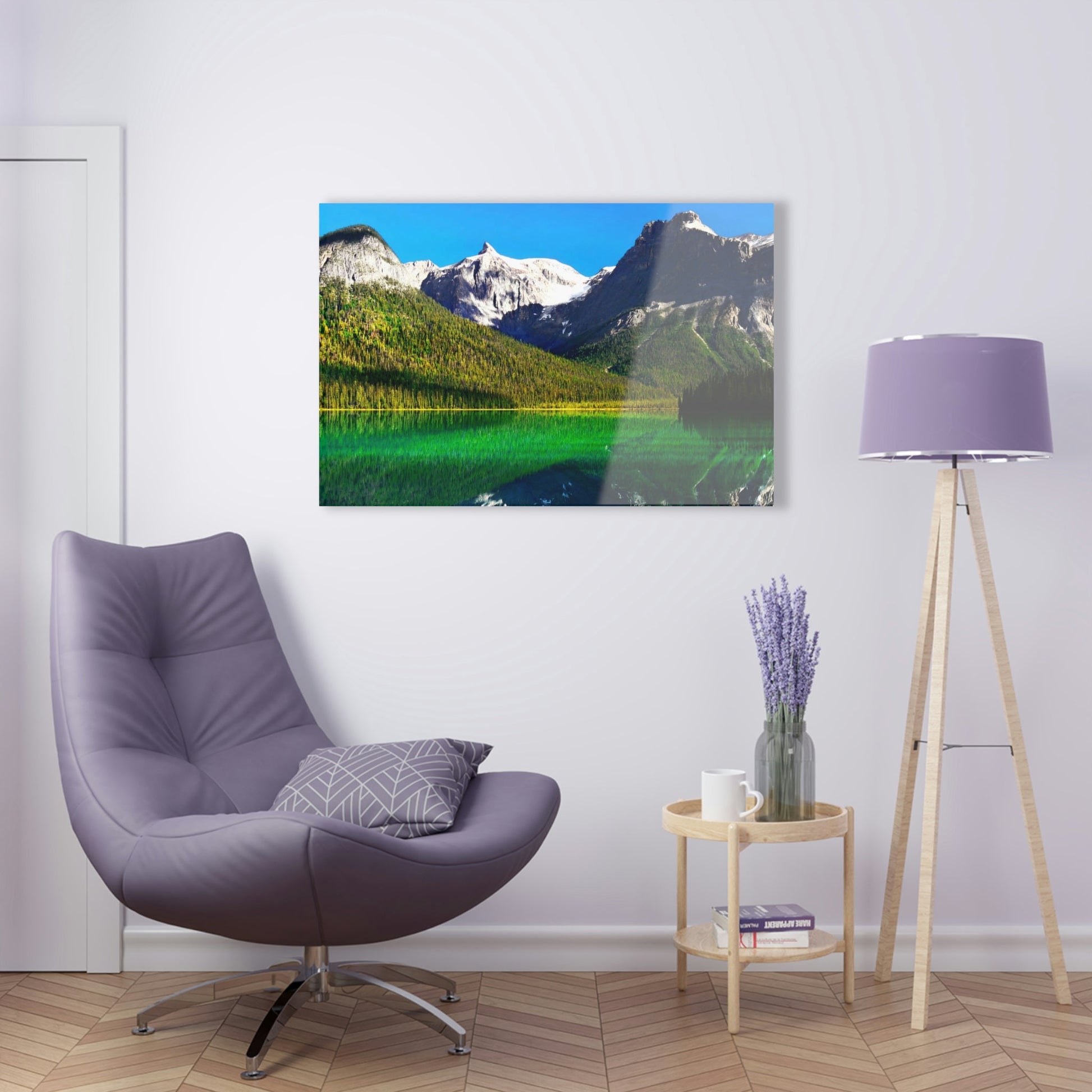 Acrylic Prints - Made in USA - Top Image Quality - British Columbia. Canada. Mountains and Emerald Lake in the Canadian Rockies. - Green Forest Home