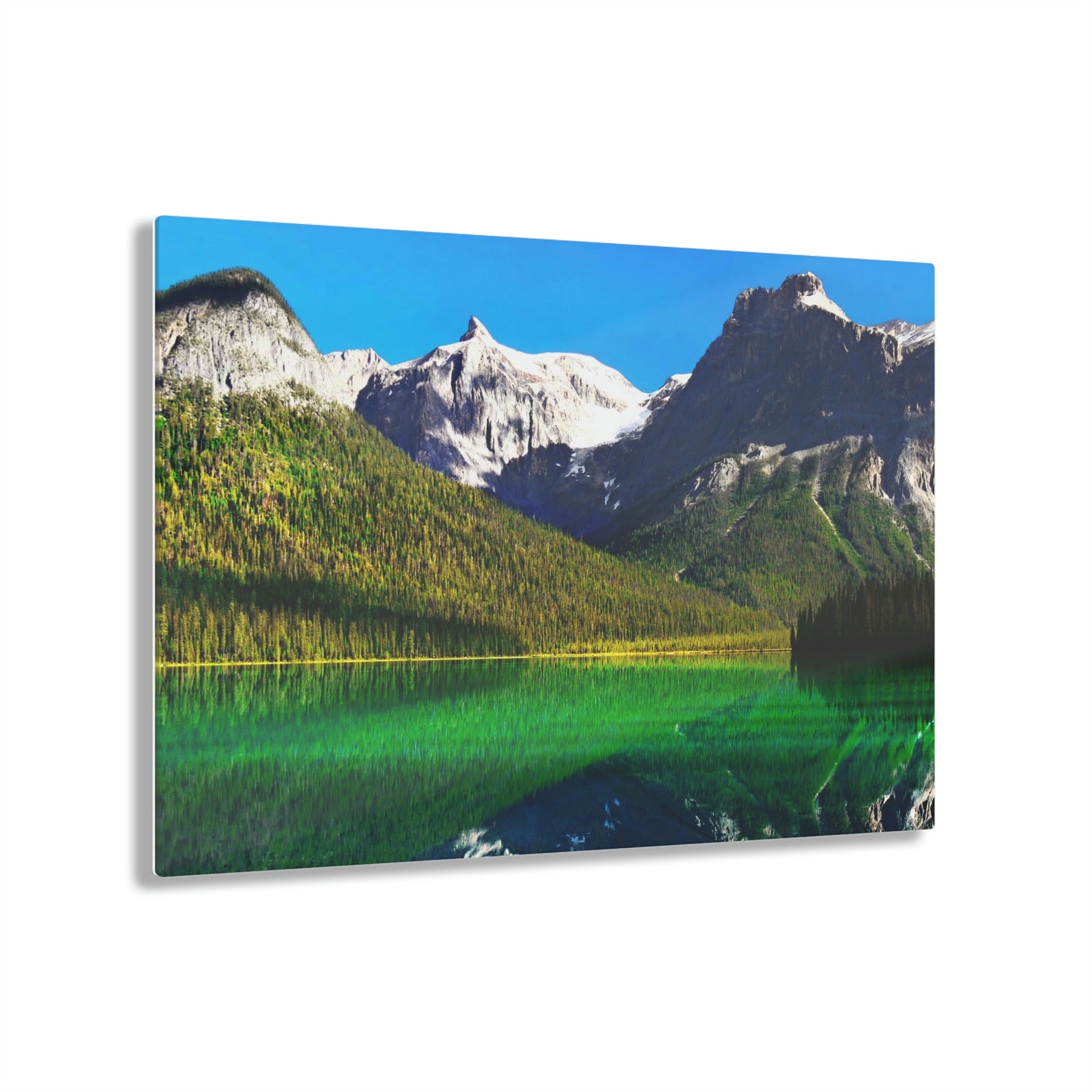 Acrylic Prints - Made in USA - Top Image Quality - British Columbia. Canada. Mountains and Emerald Lake in the Canadian Rockies. - Green Forest Home