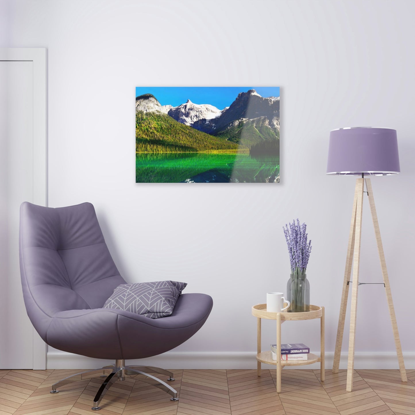 Acrylic Prints - Made in USA - Top Image Quality - British Columbia. Canada. Mountains and Emerald Lake in the Canadian Rockies. - Green Forest Home