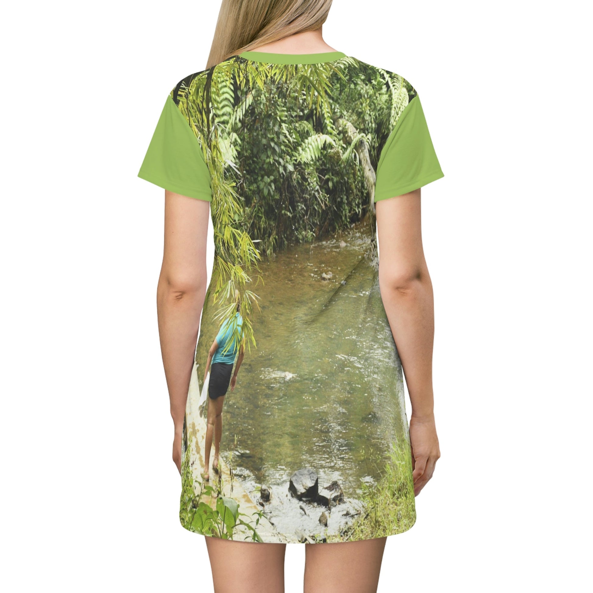 AOP T-shirt Dress - Carite park - Blue river Puerto Rico - Green Forest Home