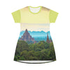 AOP T-shirt Dress - Remote abandoned Buddhist temples - Pagan - Burma (Myanmar) - Green Forest Home