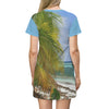 AOP T-shirt Dress - The awesome Pajaros beach - Remote Mona Island PR - Green Forest Home