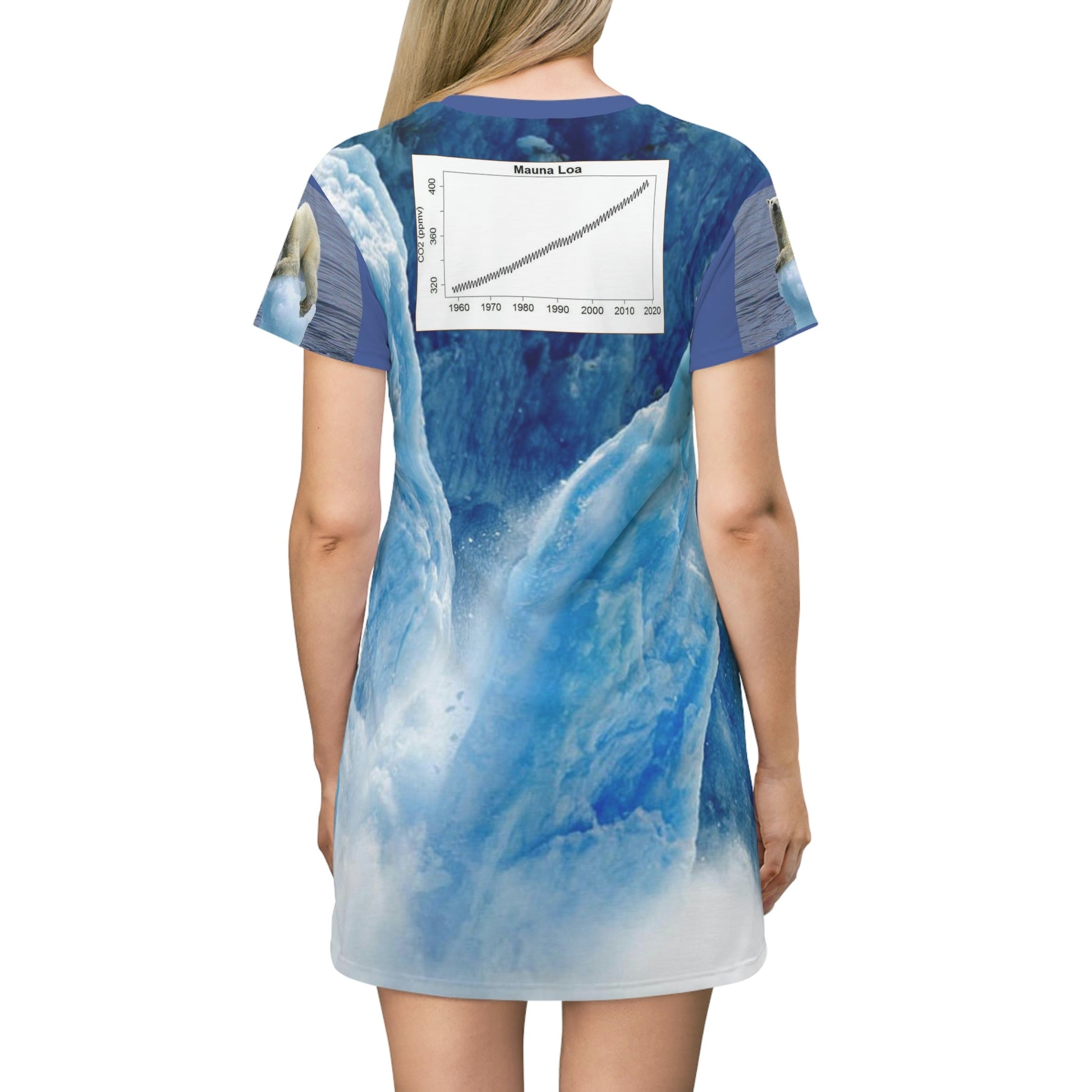 AOP T-shirt Dress - The CO2 Global warming proof - The Keeling Curve - Tech History - Green Forest Home