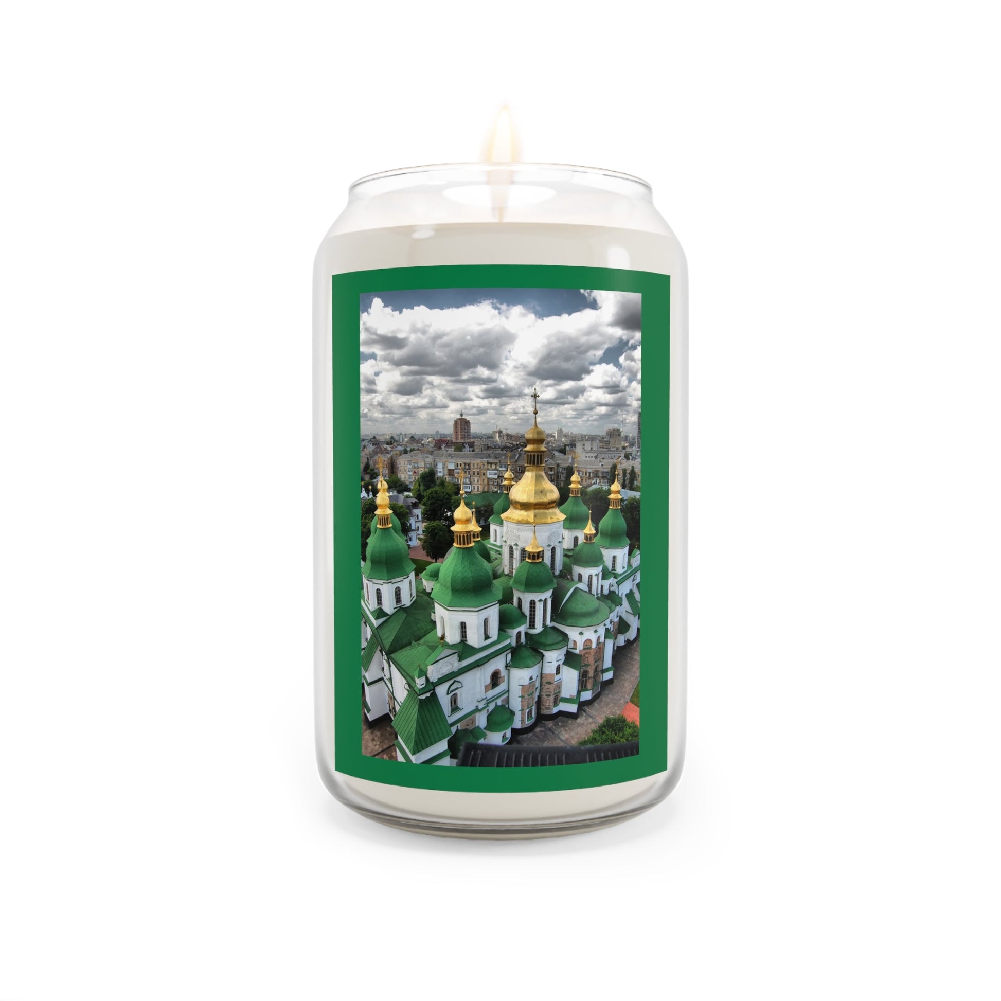 Aromatherapy Candle, 13.75oz - PEACE IN UKRAINE PRAYER CANDLE - St. Sophia Cathedral in Kiev UKRAINE - Green Forest Home