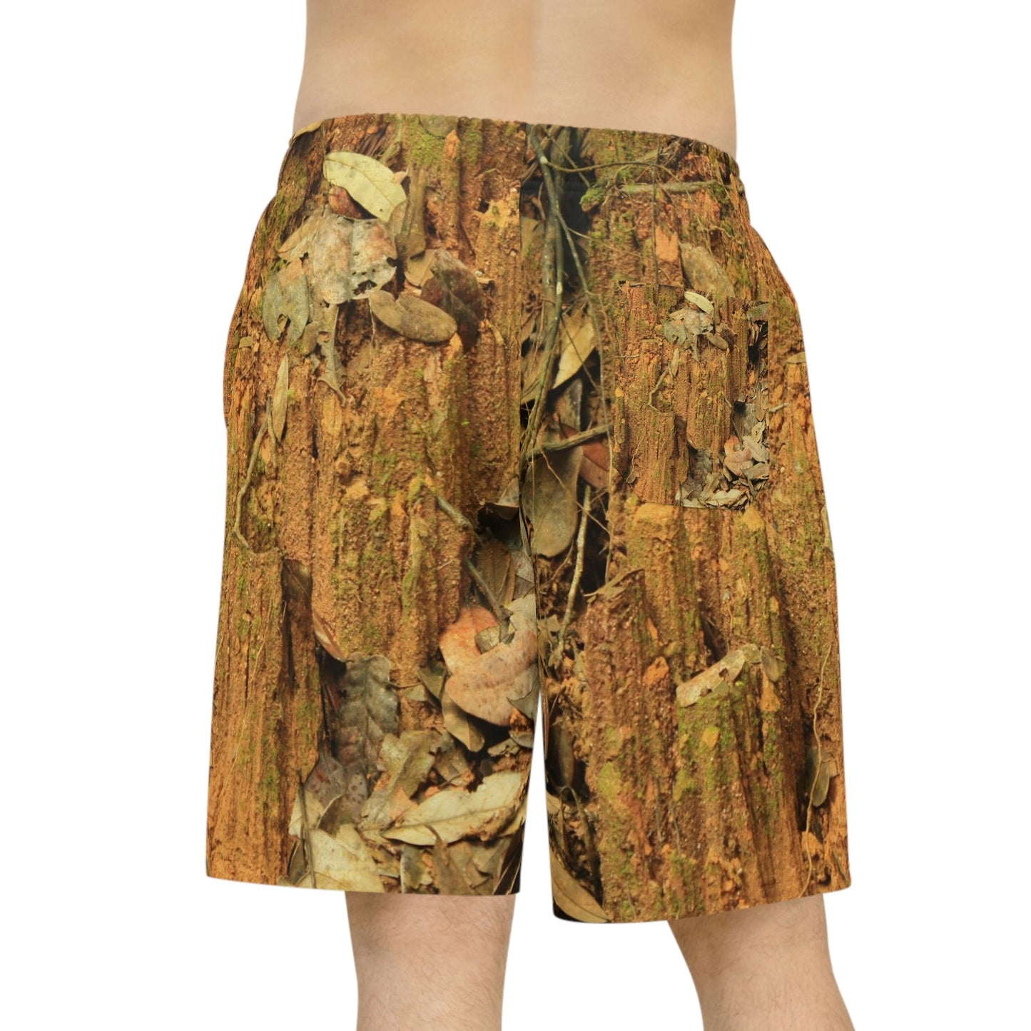 Athletic Long Shorts (AOP) - All Over Print - Landslide in El Yunque Rainforest Puerto Rico - Made in China - Green Forest Home