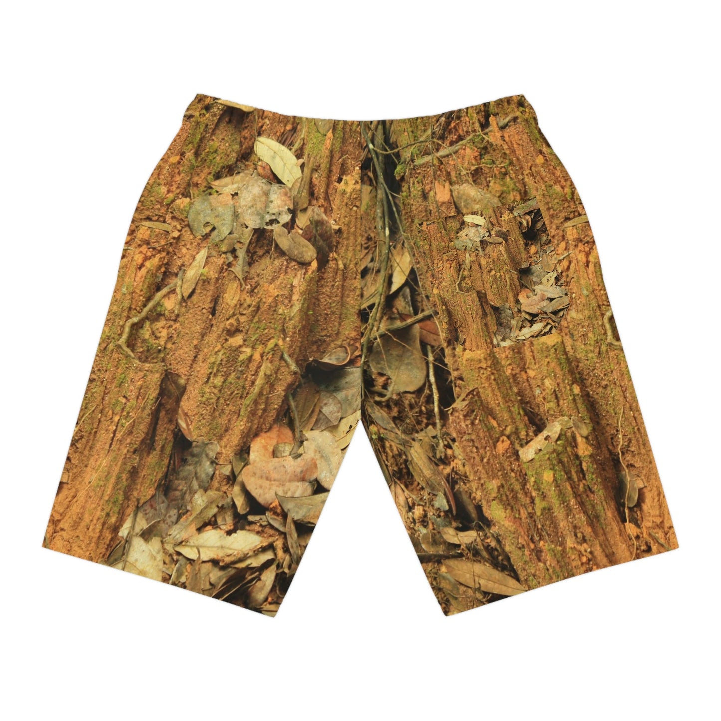 Athletic Long Shorts (AOP) - All Over Print - Landslide in El Yunque Rainforest Puerto Rico - Made in China - Green Forest Home