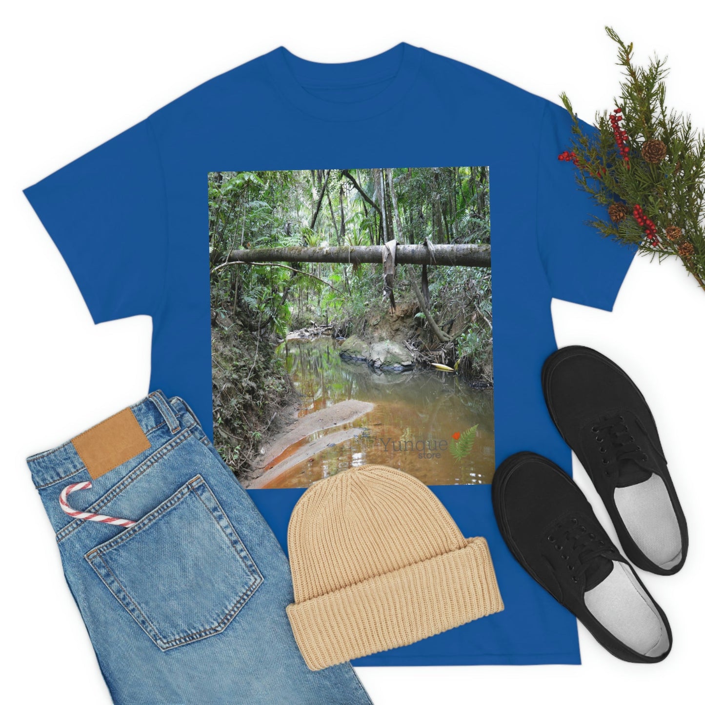 AU Print - Giladan 5000 - Unisex Heavy Cotton Tee - Espiritu Santo wilderness river explorations - El Yunque rain forest - Puerto Rico - Green Forest Home