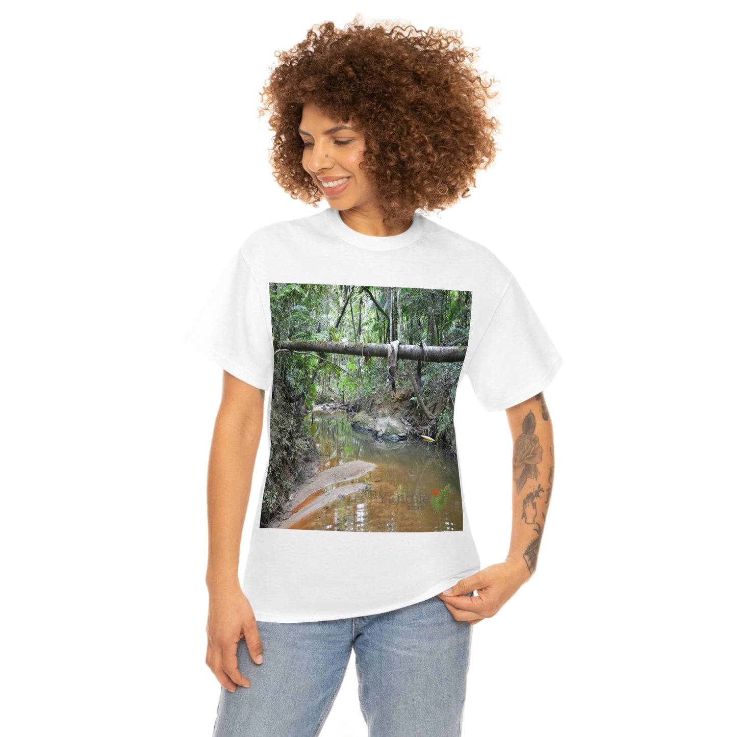 AU Print - Giladan 5000 - Unisex Heavy Cotton Tee - Espiritu Santo wilderness river explorations - El Yunque rain forest - Puerto Rico - Green Forest Home