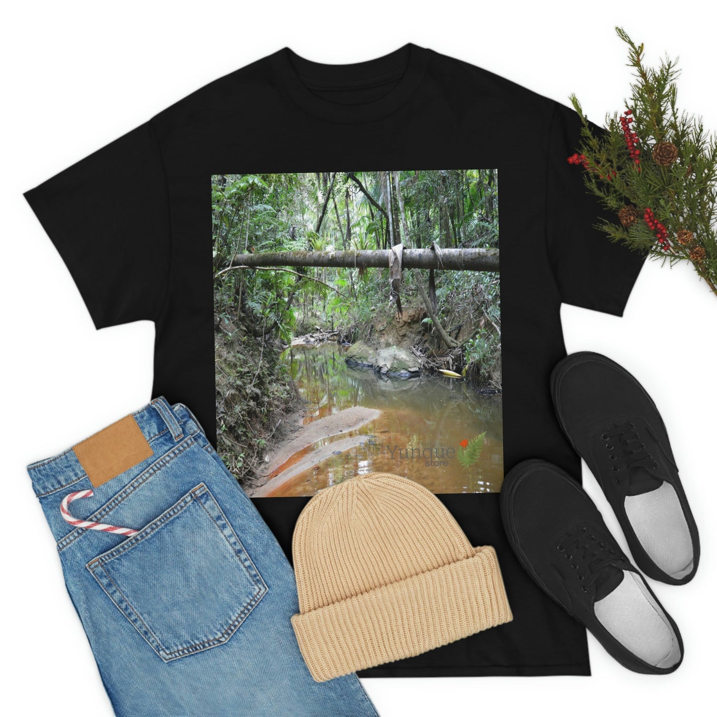 AU Print - Giladan 5000 - Unisex Heavy Cotton Tee - Espiritu Santo wilderness river explorations - El Yunque rain forest - Puerto Rico - Green Forest Home