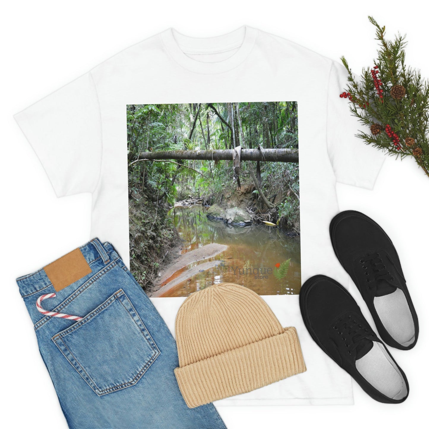 AU Print - Giladan 5000 - Unisex Heavy Cotton Tee - Espiritu Santo wilderness river explorations - El Yunque rain forest - Puerto Rico - Green Forest Home