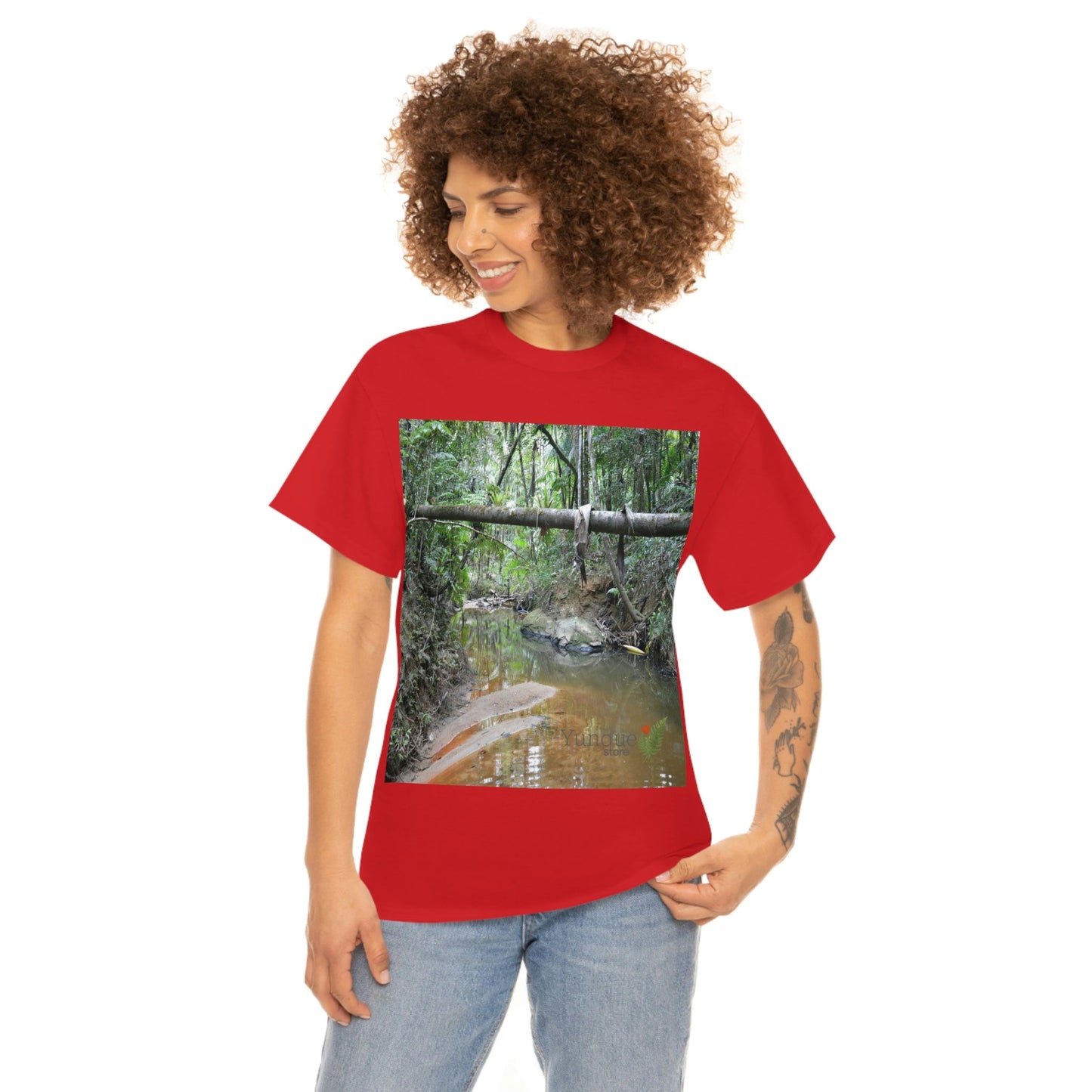 AU Print - Giladan 5000 - Unisex Heavy Cotton Tee - Espiritu Santo wilderness river explorations - El Yunque rain forest - Puerto Rico - Green Forest Home