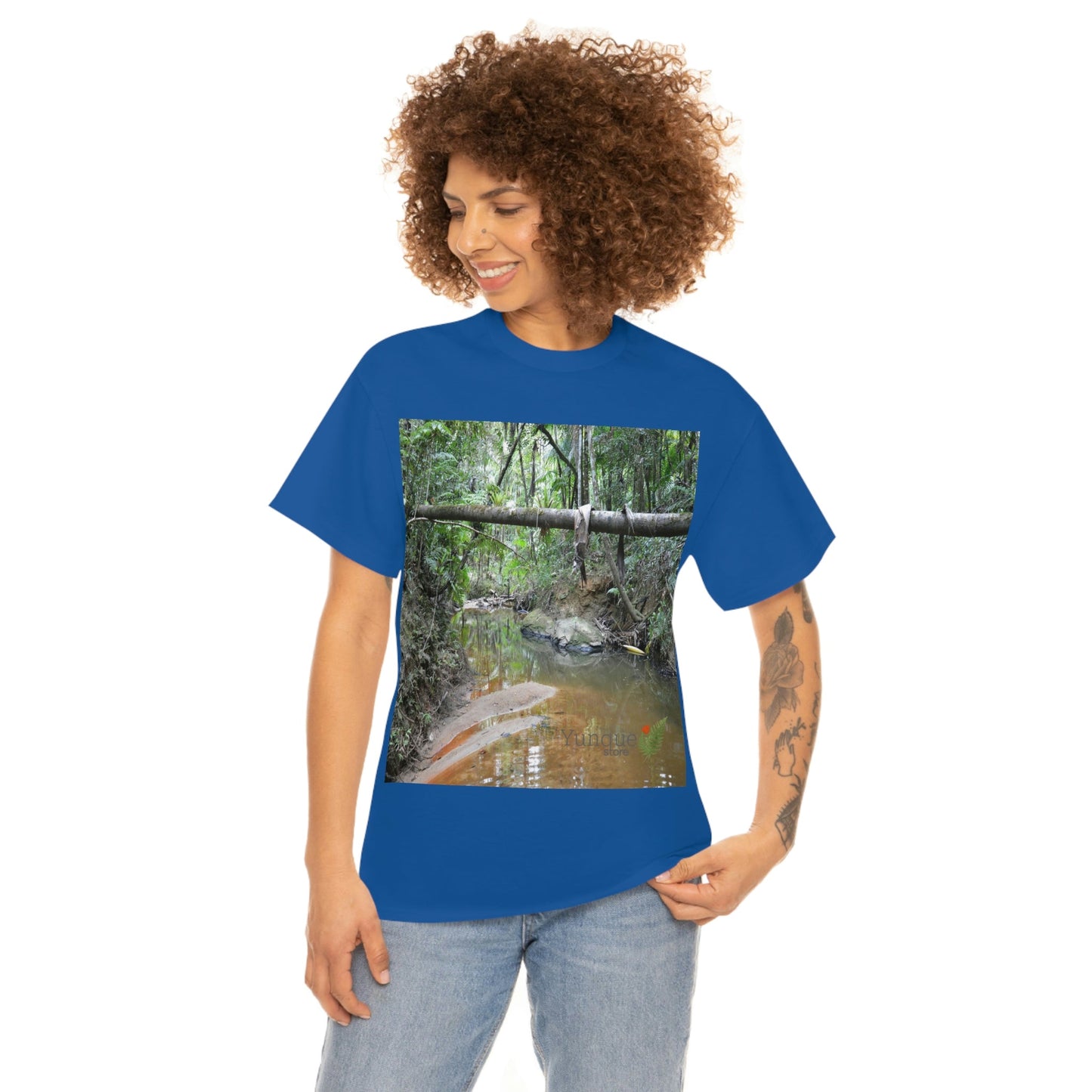 AU Print - Giladan 5000 - Unisex Heavy Cotton Tee - Espiritu Santo wilderness river explorations - El Yunque rain forest - Puerto Rico - Green Forest Home