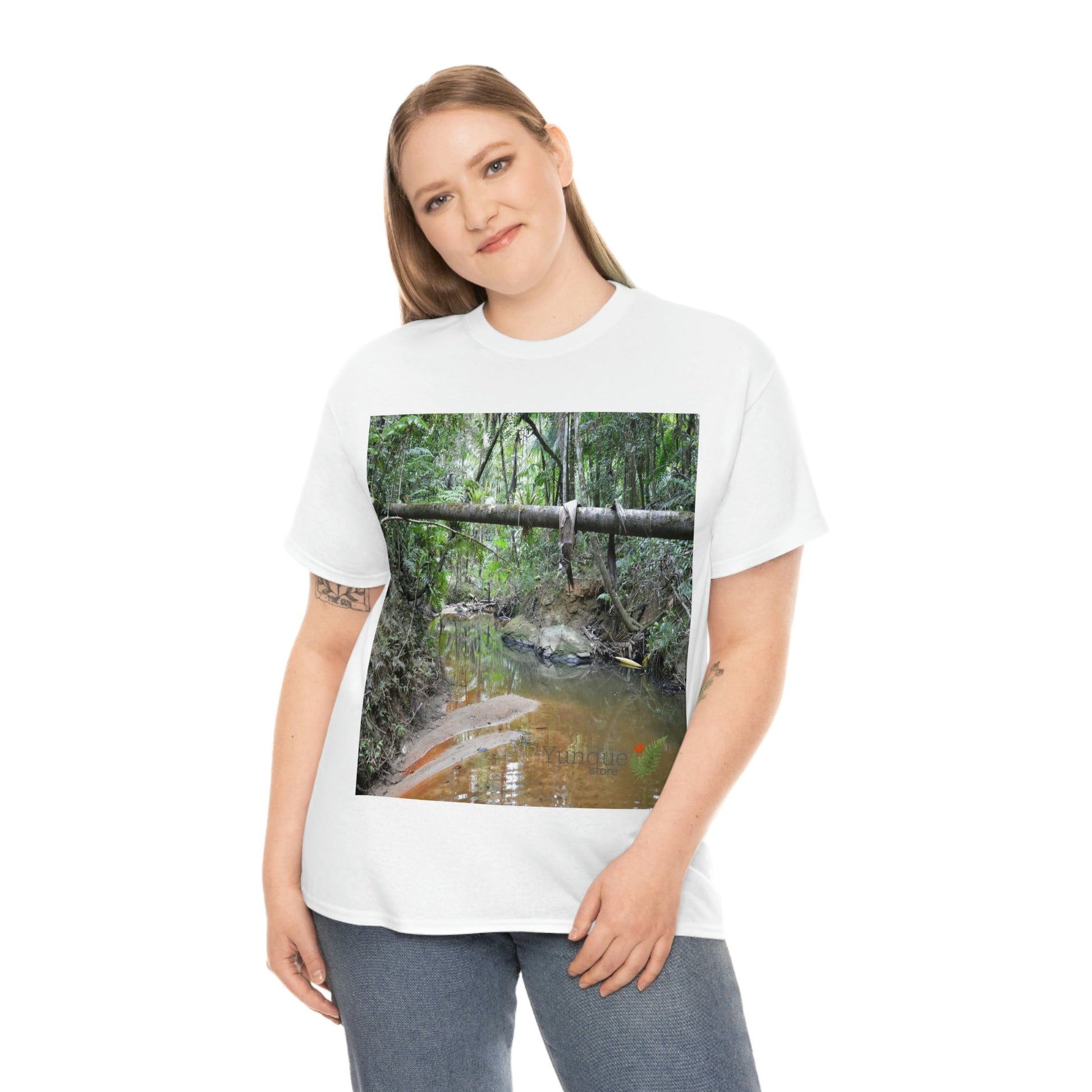 AU Print - Giladan 5000 - Unisex Heavy Cotton Tee - Espiritu Santo wilderness river explorations - El Yunque rain forest - Puerto Rico - Green Forest Home