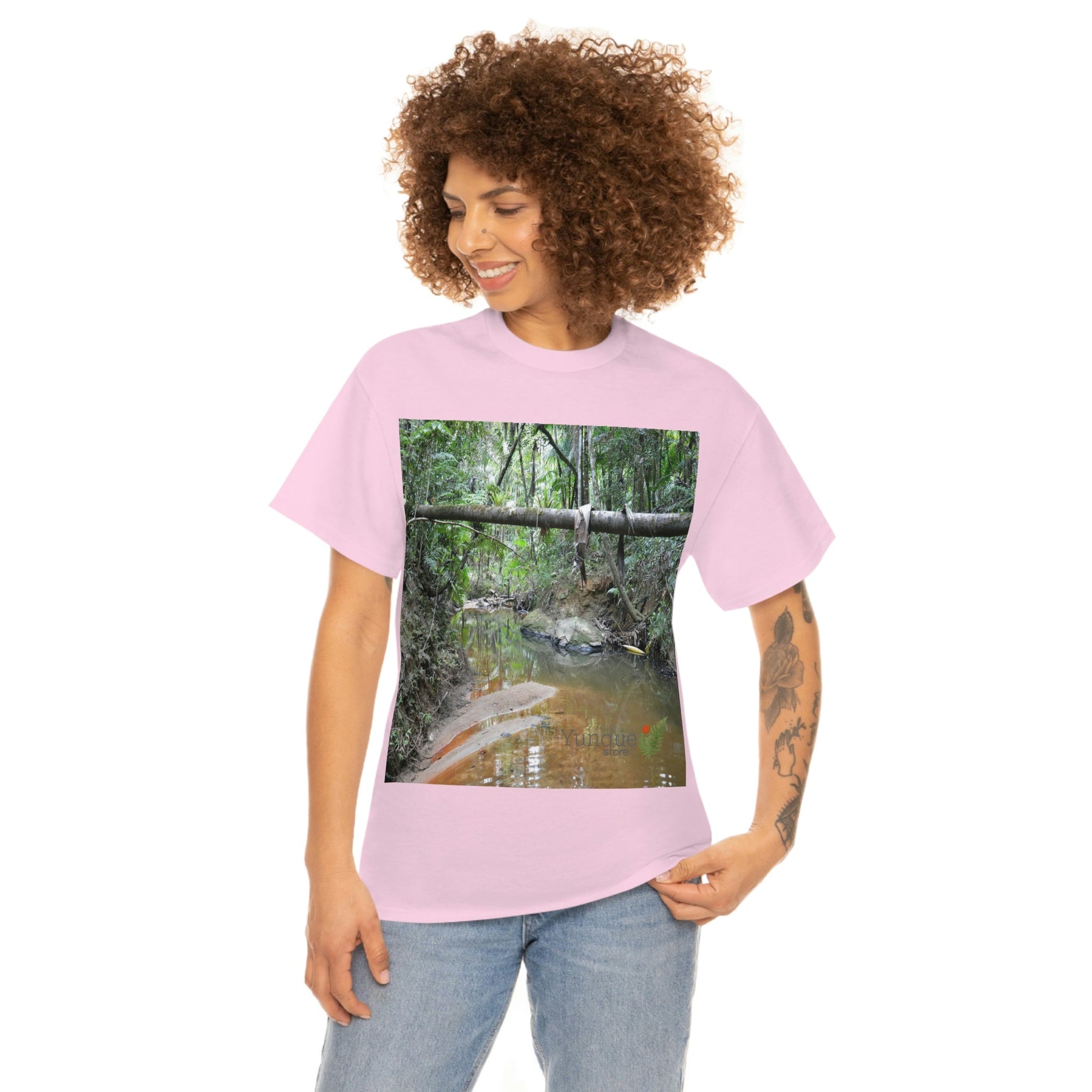 AU Print - Giladan 5000 - Unisex Heavy Cotton Tee - Espiritu Santo wilderness river explorations - El Yunque rain forest - Puerto Rico - Green Forest Home