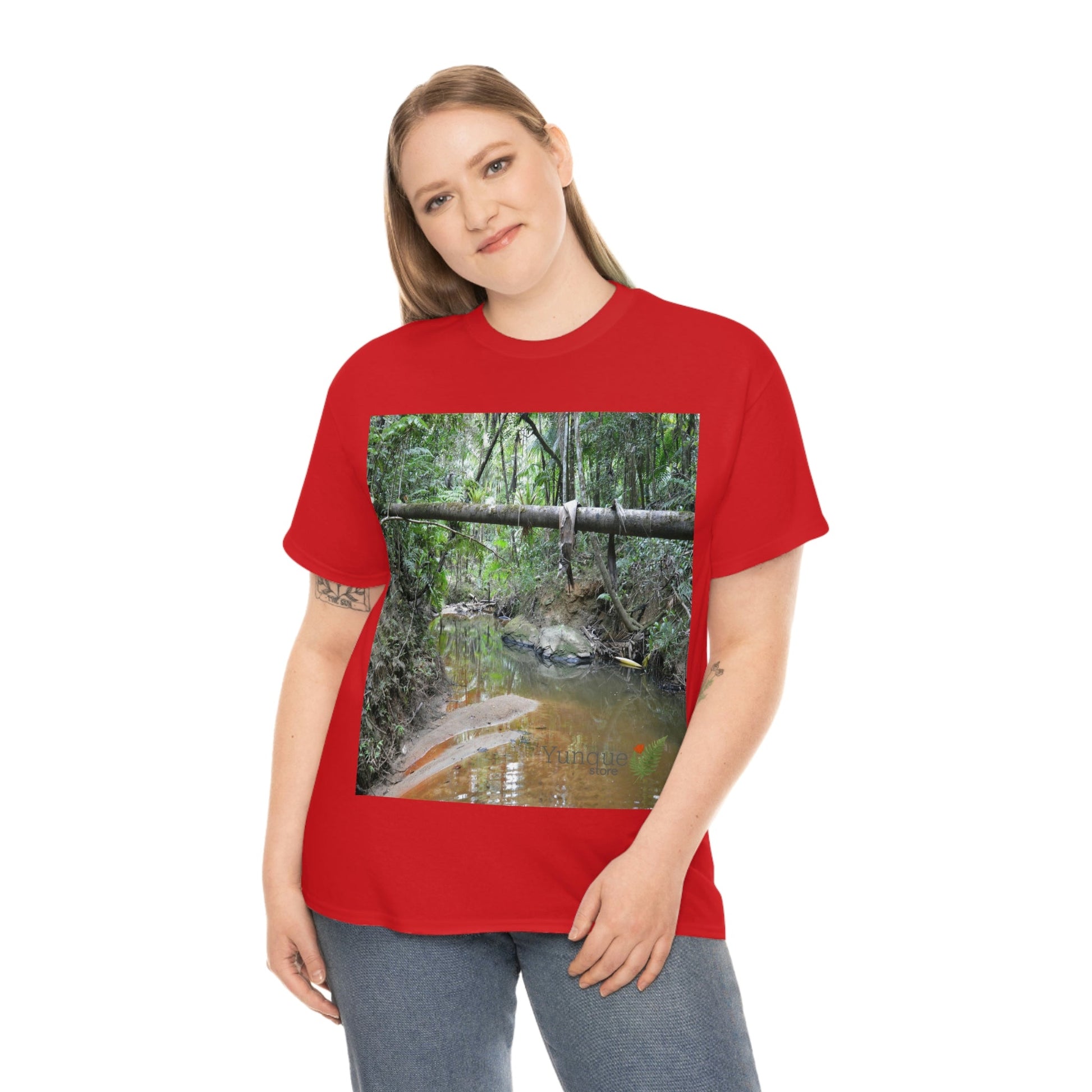 AU Print - Giladan 5000 - Unisex Heavy Cotton Tee - Espiritu Santo wilderness river explorations - El Yunque rain forest - Puerto Rico - Green Forest Home