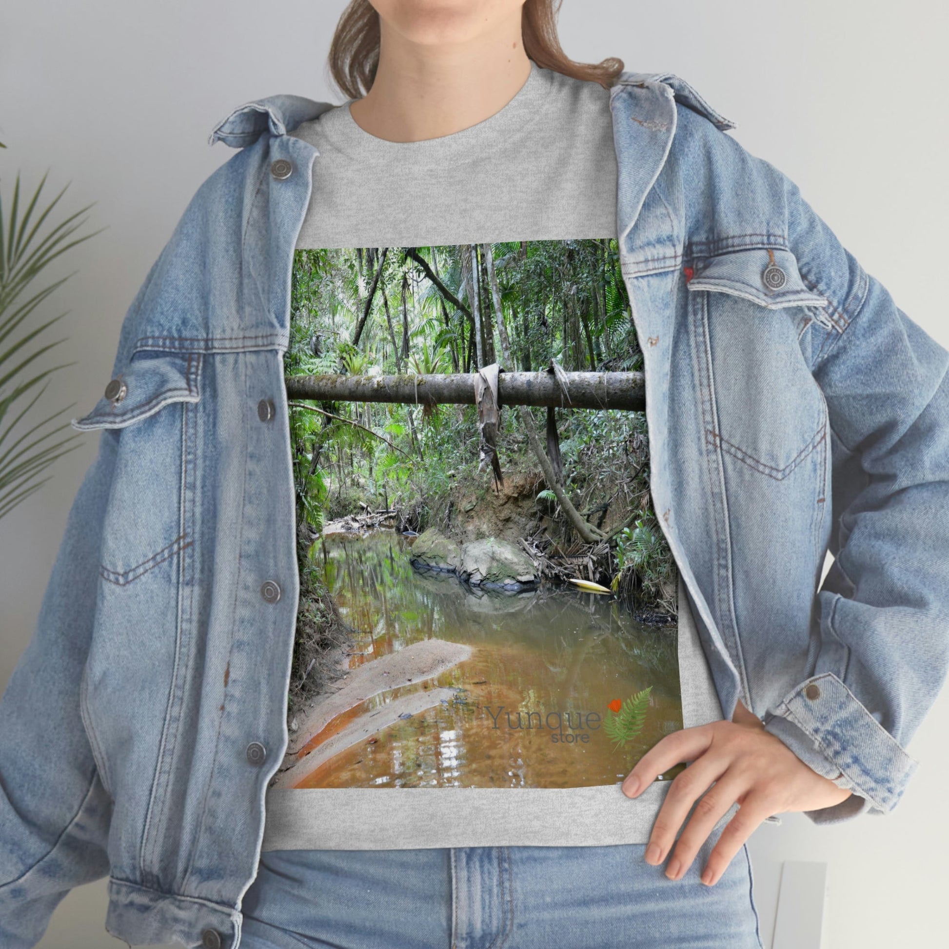 AU Print - Giladan 5000 - Unisex Heavy Cotton Tee - Espiritu Santo wilderness river explorations - El Yunque rain forest - Puerto Rico - Green Forest Home