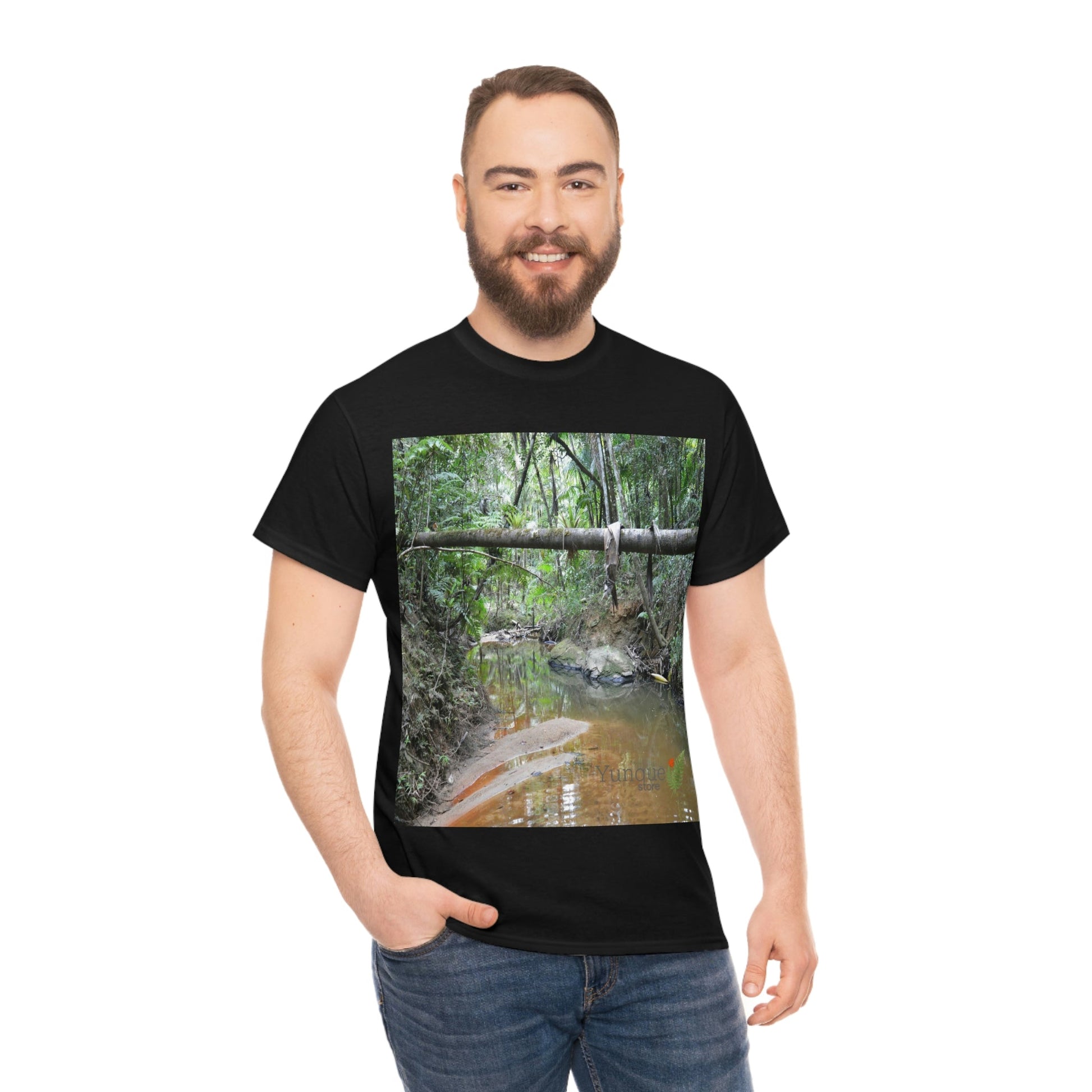 AU Print - Giladan 5000 - Unisex Heavy Cotton Tee - Espiritu Santo wilderness river explorations - El Yunque rain forest - Puerto Rico - Green Forest Home