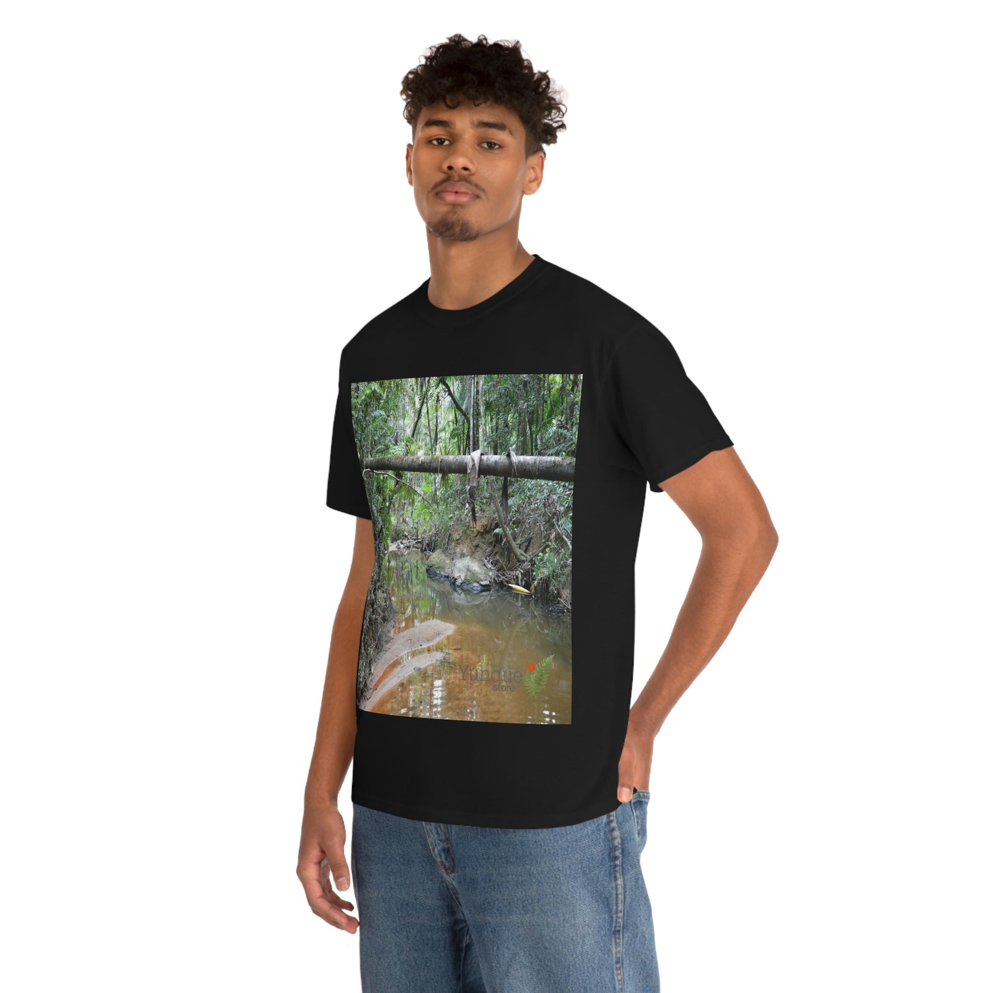 AU Print - Giladan 5000 - Unisex Heavy Cotton Tee - Espiritu Santo wilderness river explorations - El Yunque rain forest - Puerto Rico - Green Forest Home