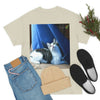 AU Print - Giladan 5000 - Unisex Heavy Cotton Tee - Home Baby Cat Dante Dazzled by the curtains and wind - Puerto Rico - Green Forest Home