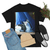 AU Print - Giladan 5000 - Unisex Heavy Cotton Tee - Home Baby Cat Dante Dazzled by the curtains and wind - Puerto Rico - Green Forest Home