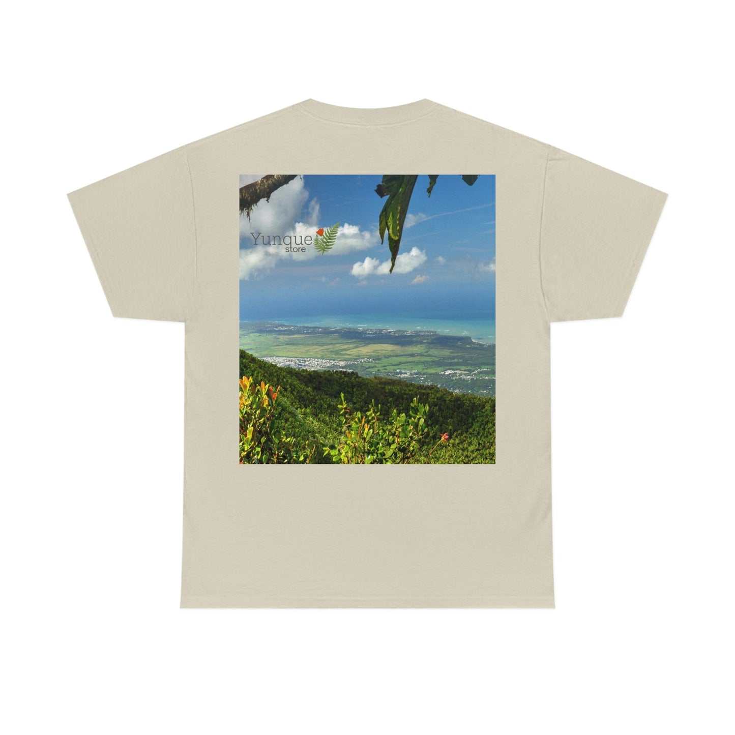 AU Print - Giladan 5000 - Unisex Heavy Cotton Tee - View from 3K feet in El Yunque Rainforest peak - Puerto Rico - Green Forest Home