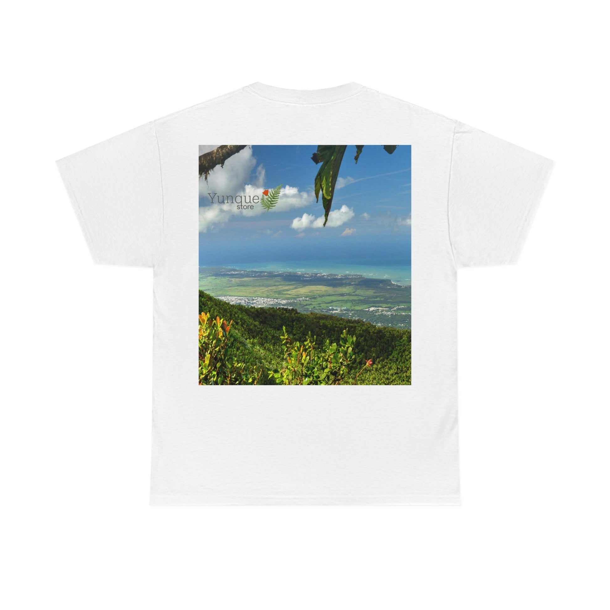 AU Print - Giladan 5000 - Unisex Heavy Cotton Tee - View from 3K feet in El Yunque Rainforest peak - Puerto Rico - Green Forest Home