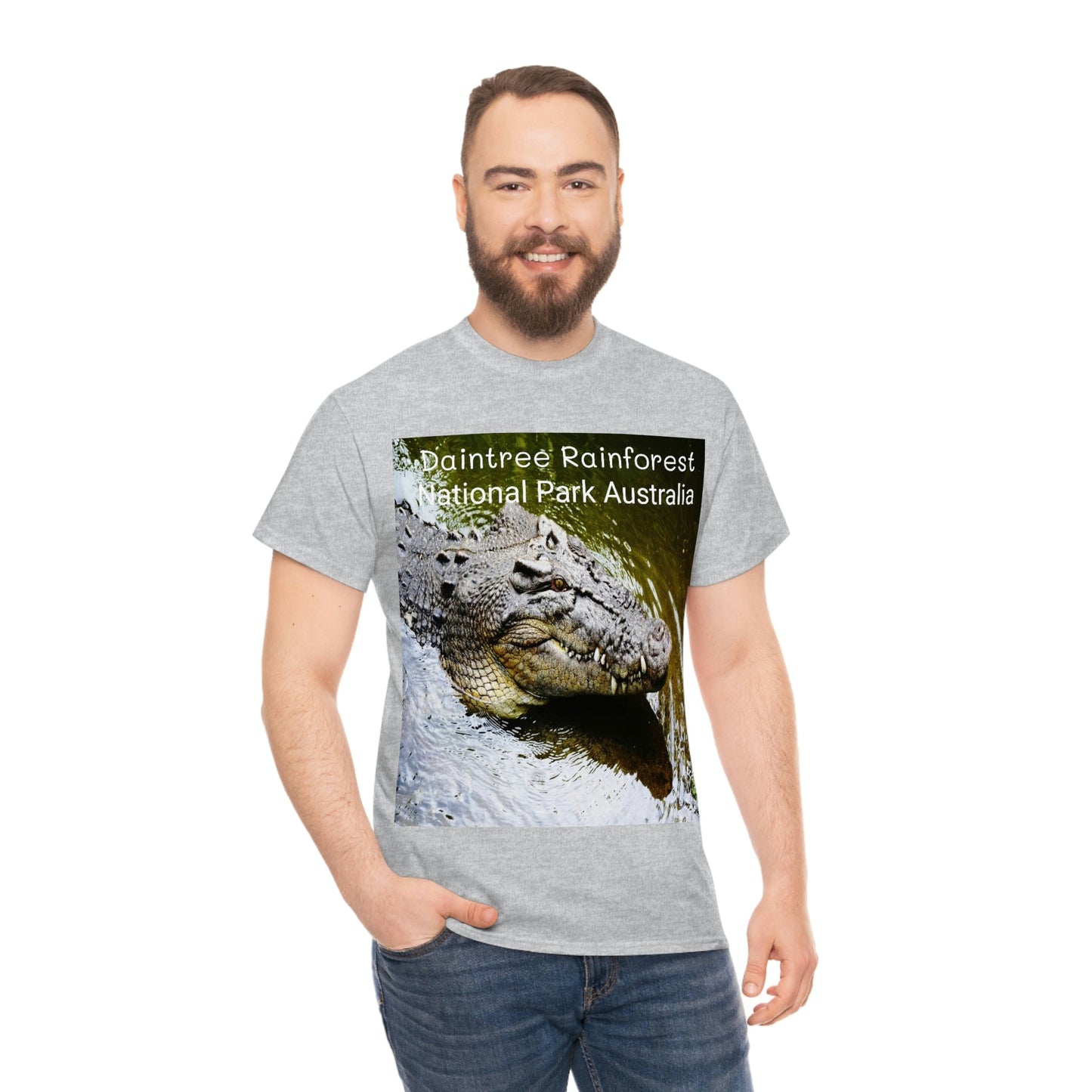 AU-PRINT UNISEX GILDAN 5000 - Heavy Cotton Tee - DAINTREE RAINFOREST National-Park - Australia - Printed in AU by The Print Bar - Green Forest Home