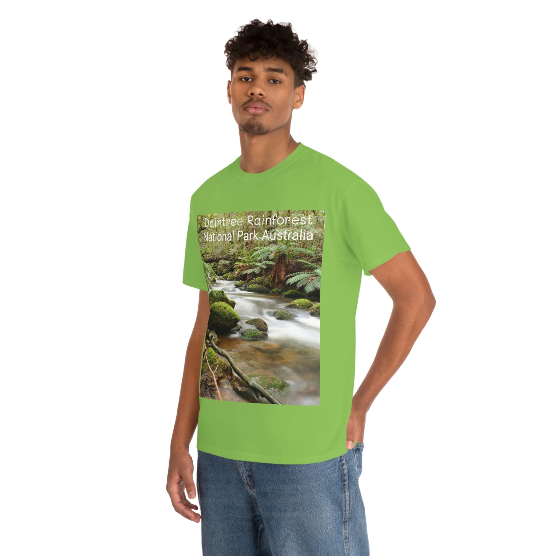 AU-PRINT UNISEX GILDAN 5000 - Heavy Cotton Tee - DAINTREE RAINFOREST National Park - Australia - Printed in AU by The Print Bar - Green Forest Home