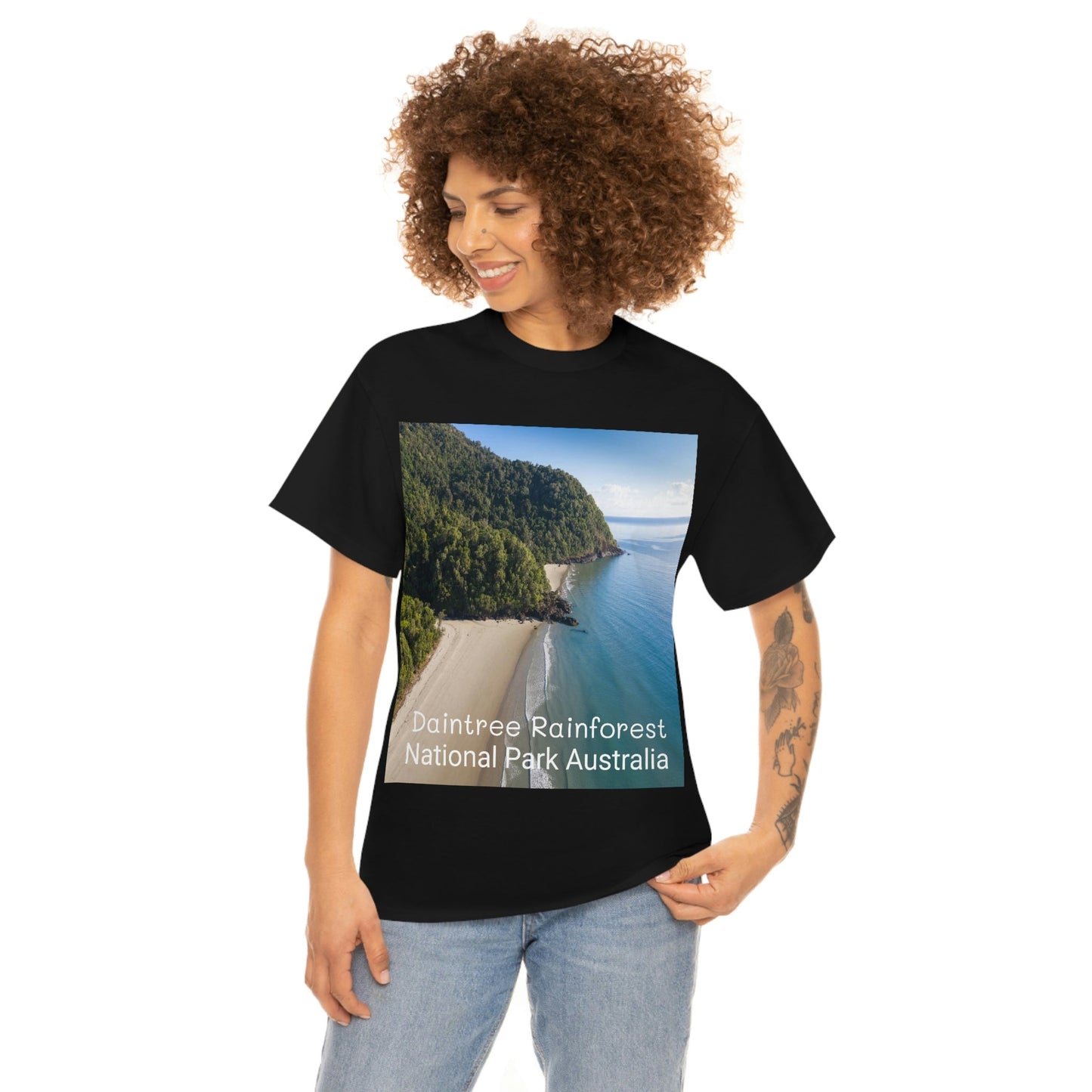 AU-PRINT UNISEX GILDAN 5000 - Heavy Cotton Tee - DAINTREE RAINFOREST National Park - Australia - Printed in AU by The Print Bar - Green Forest Home