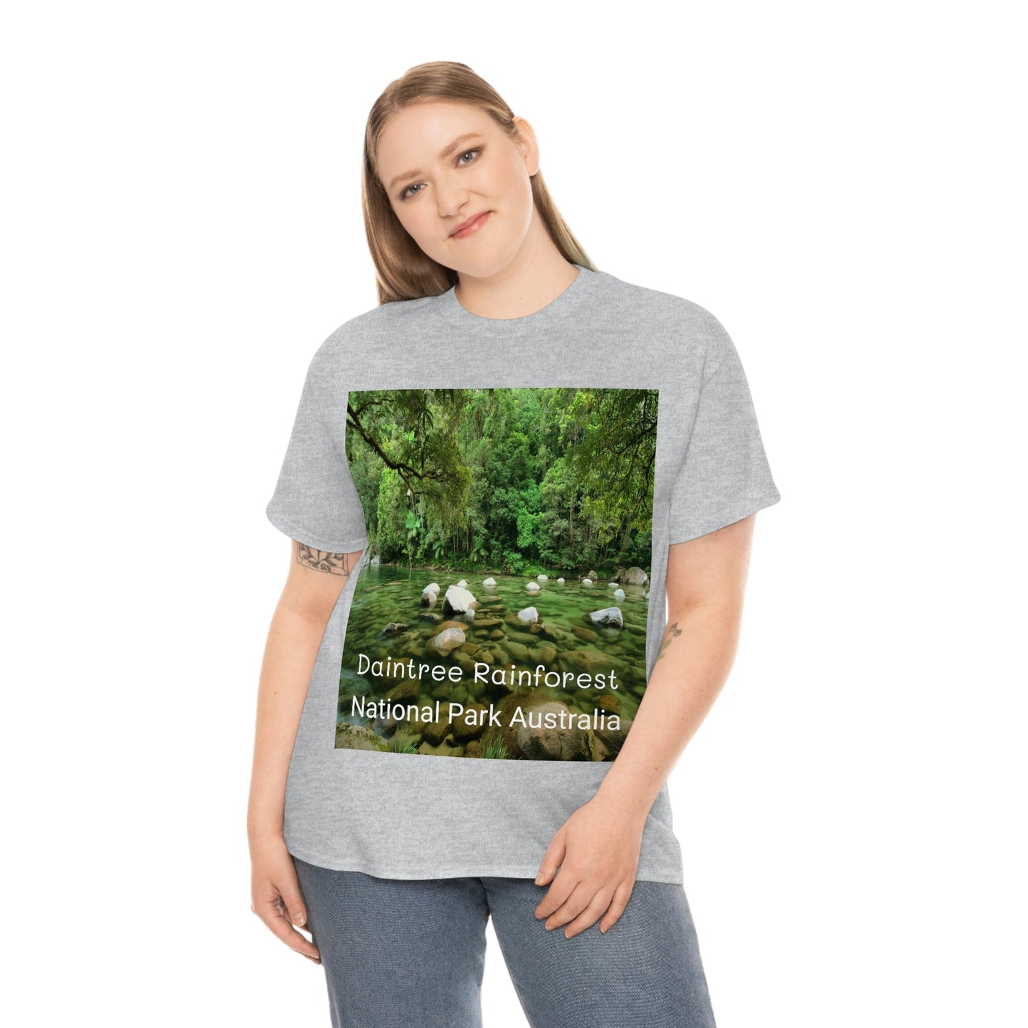 AU-PRINT UNISEX GILDAN 5000 - Heavy Cotton Tee - DAINTREE RAINFOREST National Park - Australia - Printed in AU by The Print Bar - Green Forest Home