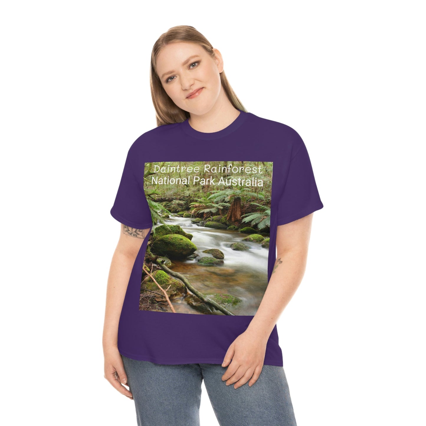 AU-PRINT UNISEX GILDAN 5000 - Heavy Cotton Tee - DAINTREE RAINFOREST National Park - Australia - Printed in AU by The Print Bar - Green Forest Home