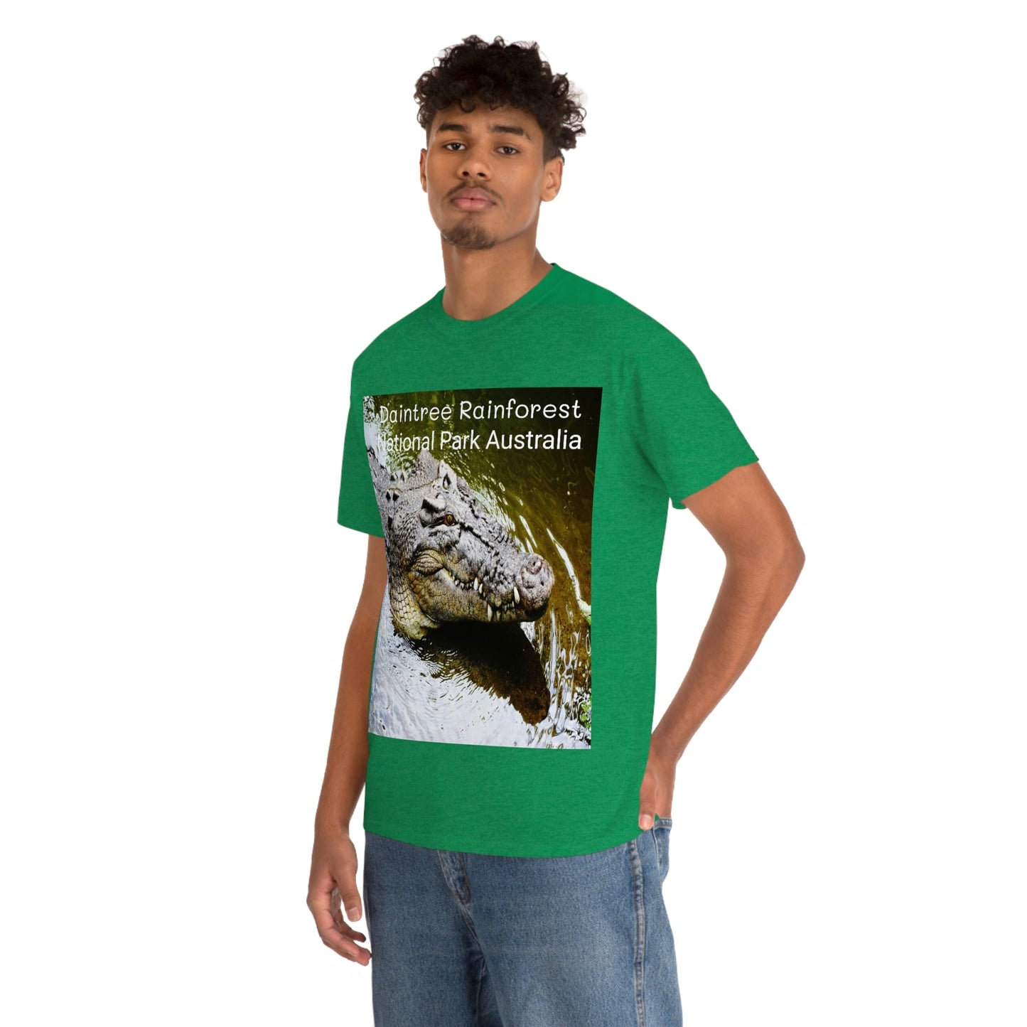 AU-PRINT UNISEX GILDAN 5000 - Heavy Cotton Tee - DAINTREE RAINFOREST National-Park - Australia - Printed in AU by The Print Bar - Green Forest Home