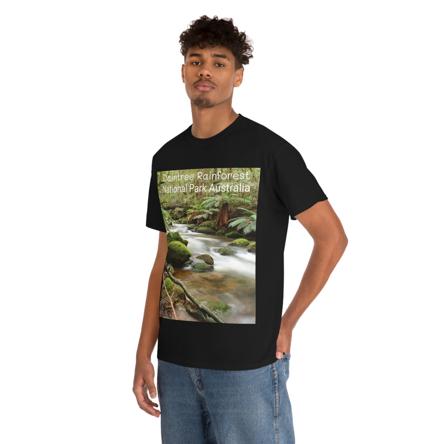 AU-PRINT UNISEX GILDAN 5000 - Heavy Cotton Tee - DAINTREE RAINFOREST National Park - Australia - Printed in AU by The Print Bar - Green Forest Home