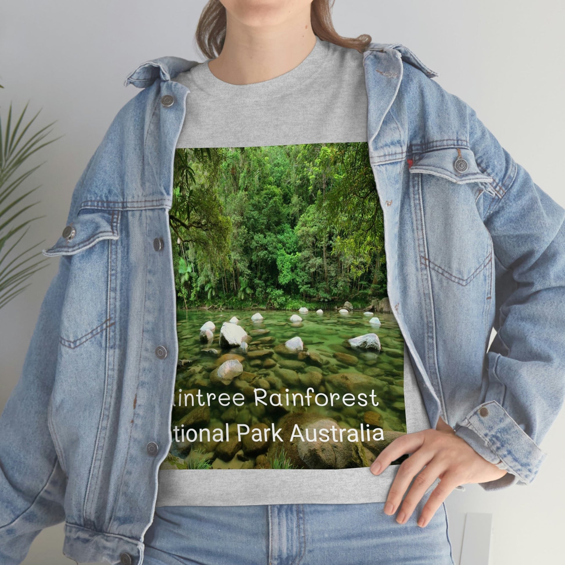 AU-PRINT UNISEX GILDAN 5000 - Heavy Cotton Tee - DAINTREE RAINFOREST National Park - Australia - Printed in AU by The Print Bar - Green Forest Home